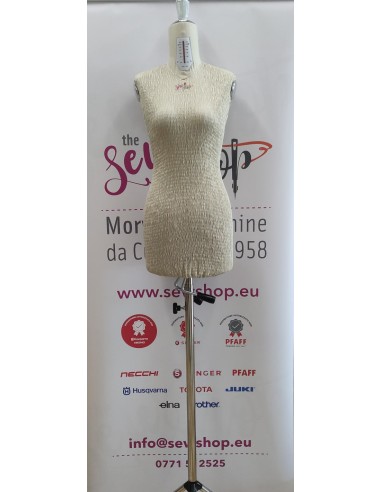 The adjustable cream-colored wedding dress mannequin also allows you to try out the train