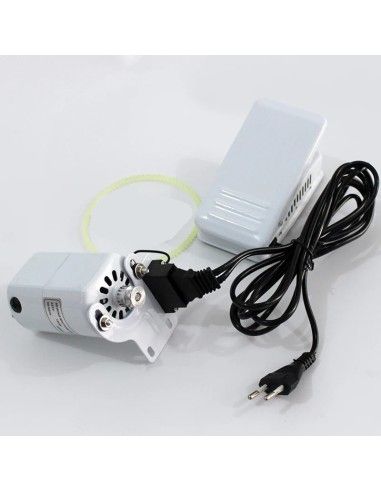 External 90W metal motor for sewing machines complete with pedal, belt and mounting bracket